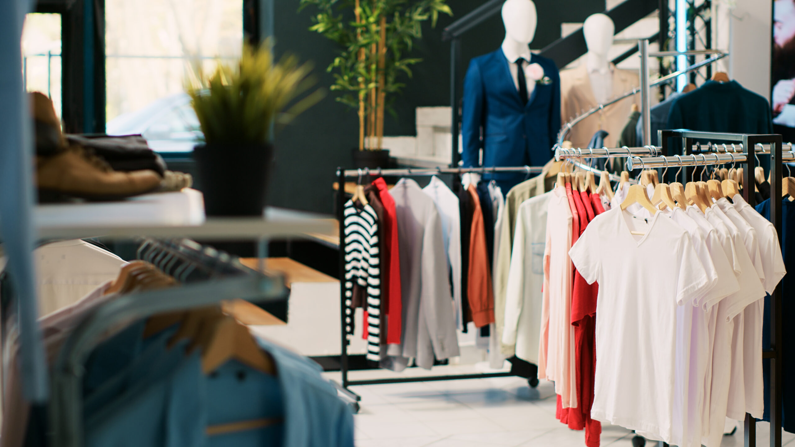 clothing store with stylish merchandise